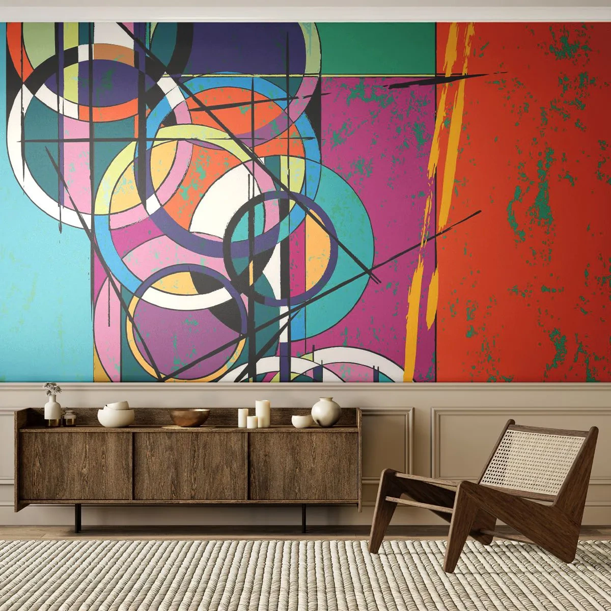 Zelfklevend Fotobehang Deluxe Sticker - Wiel voor wiel - Abstractie, Deel, Grafisch - 400x280 cm
