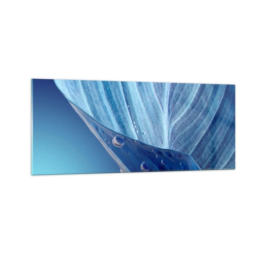 Schilderen op glas - Verborgen druppels blauw - 100x40 cm