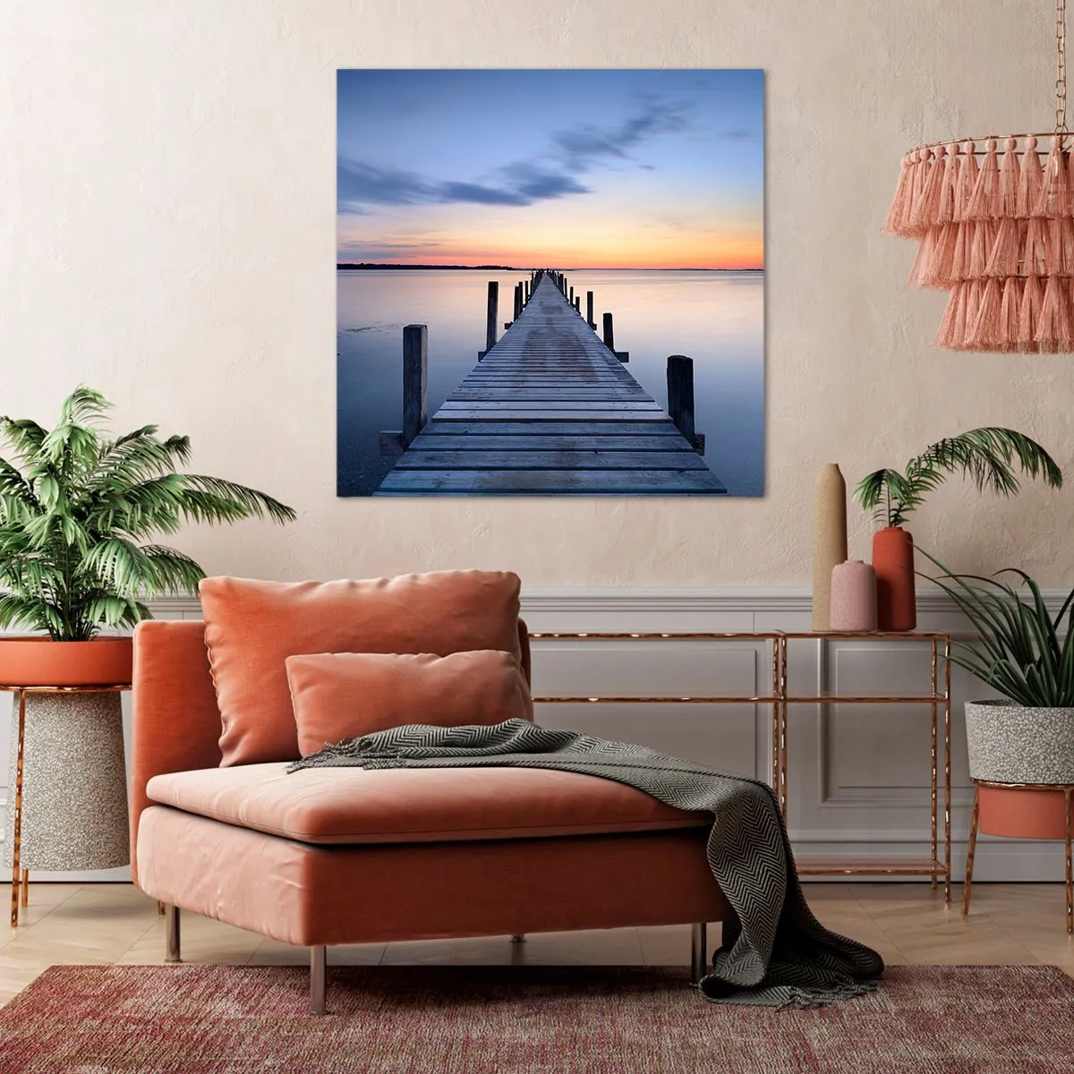 Schilderen op canvas - De rust van een serene schemering - 40x40 cm