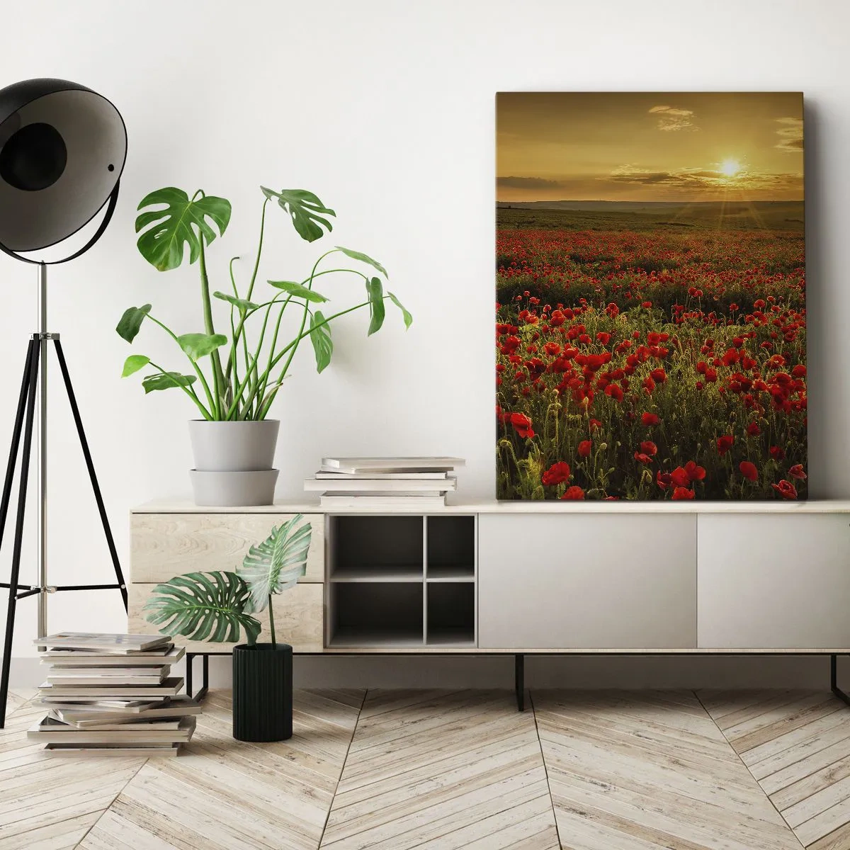 Schilderen op canvas - Tussen de golven van ruisende weiden, tussen de bloemen van de vloed - 50x70 cm