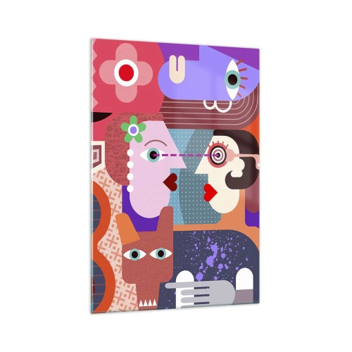 Schilderen op glas - Oog in oog - 70x100 cm