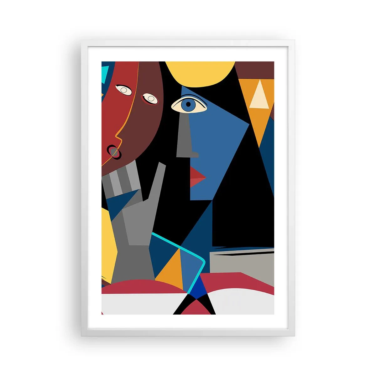 Poster in een witte lijst - Een gesprek tussen kubisten - 50x70 cm