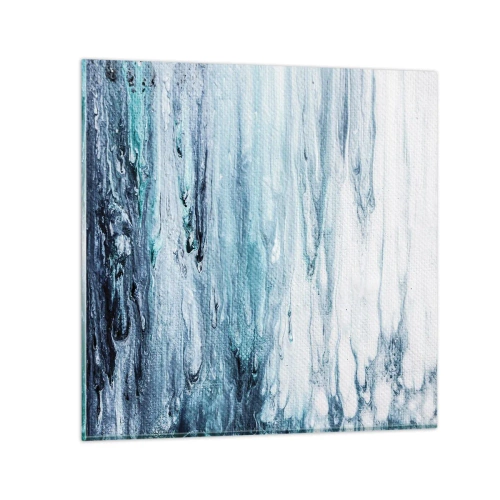 Schilderen op glas - Blauwe ijspegels - 40x40 cm