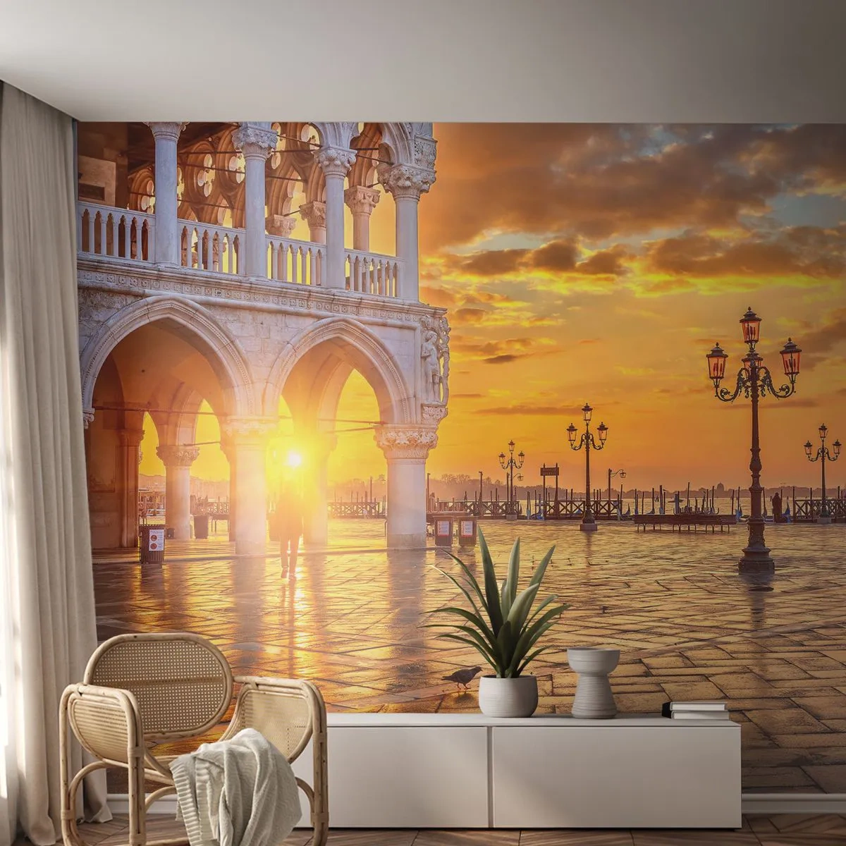 Fotobehang Premium Canvas - Waar is iedereen? - Stad, Venetië, Architectuur - 400x280 cm