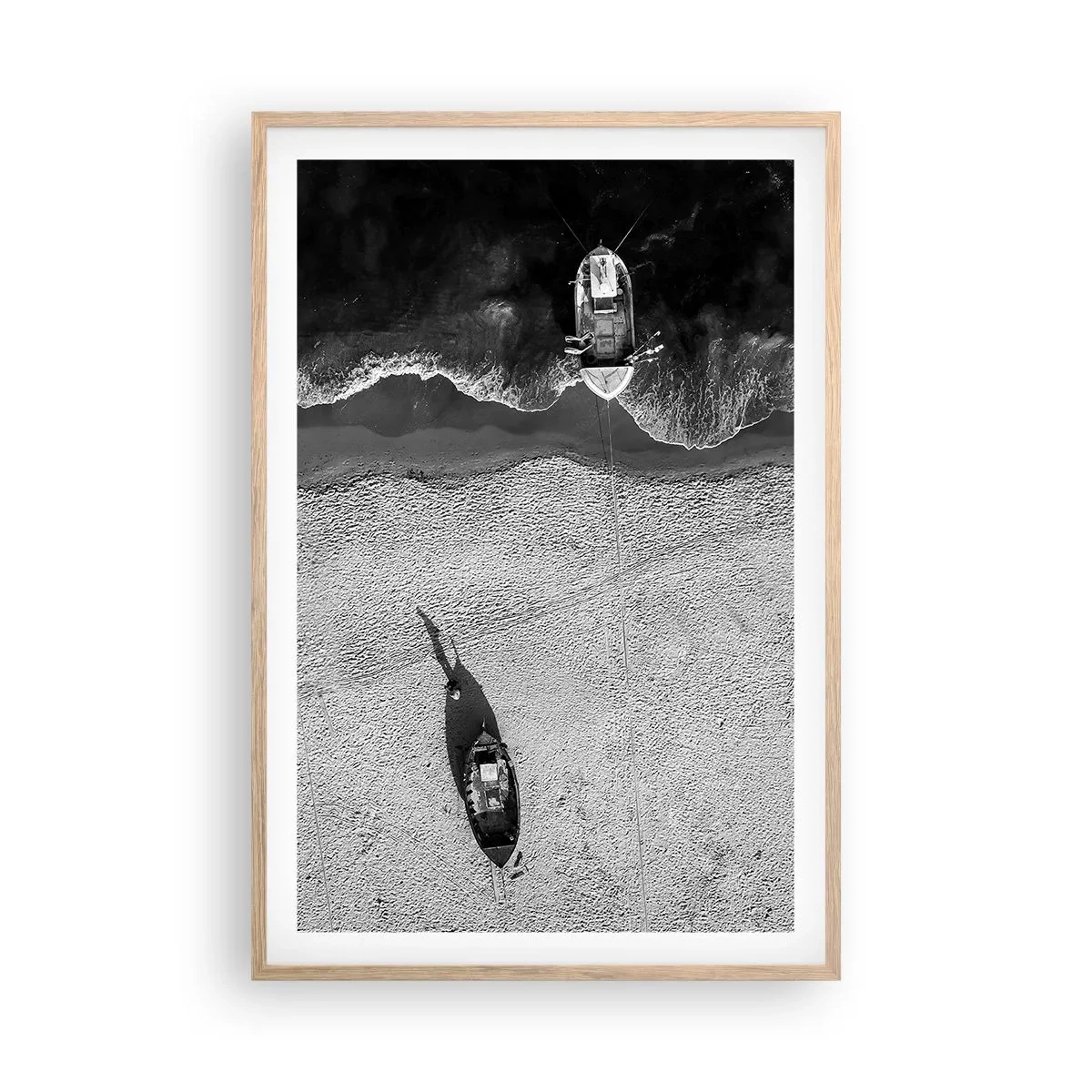 Een poster in een licht eiken lijst - Nog steeds aan de oever… - 61x91 cm