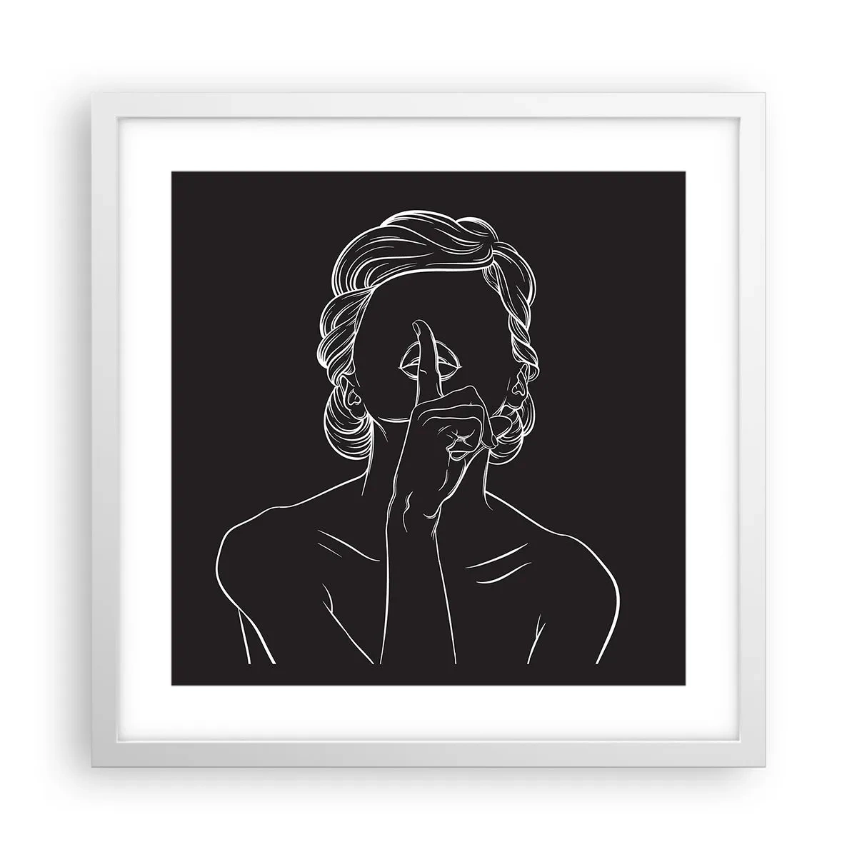 Poster in een witte lijst - Schoonheid bloeit in stilte - 40x40 cm