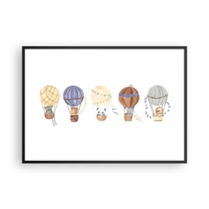 Poster in een zwarte lijst - Vrienden onderweg - 100x70 cm