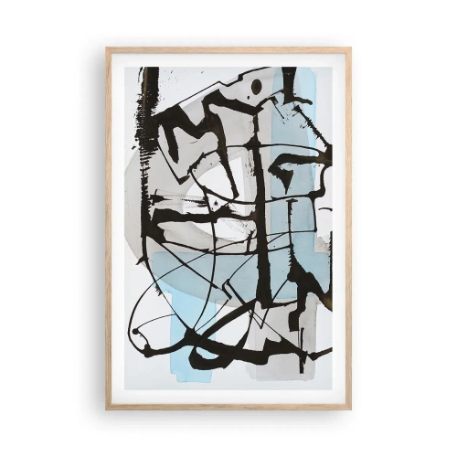 Een poster in een licht eiken lijst - Toch blauw - 61x91 cm