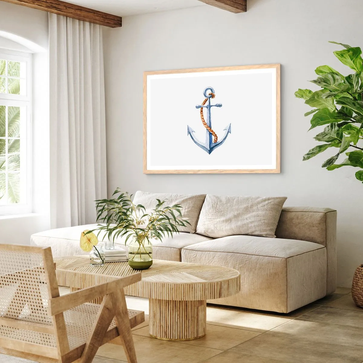 Een poster in een licht eiken lijst - Ahoi avontuur! - 50x40 cm