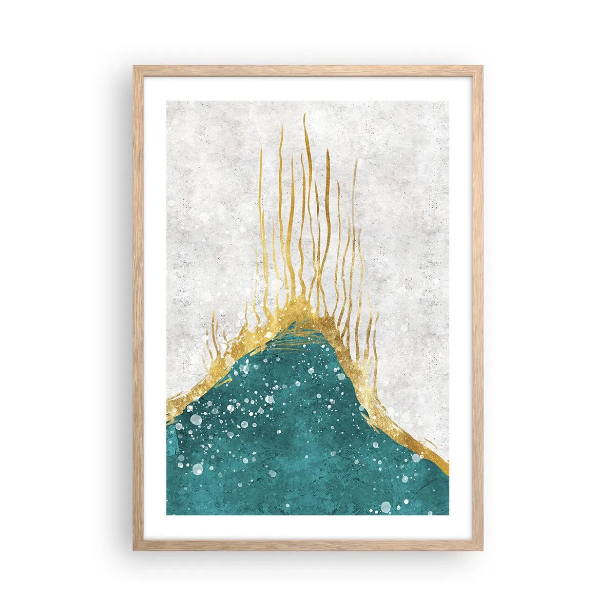 Een poster in een licht eiken lijst - Gouden vloed - 50x70 cm