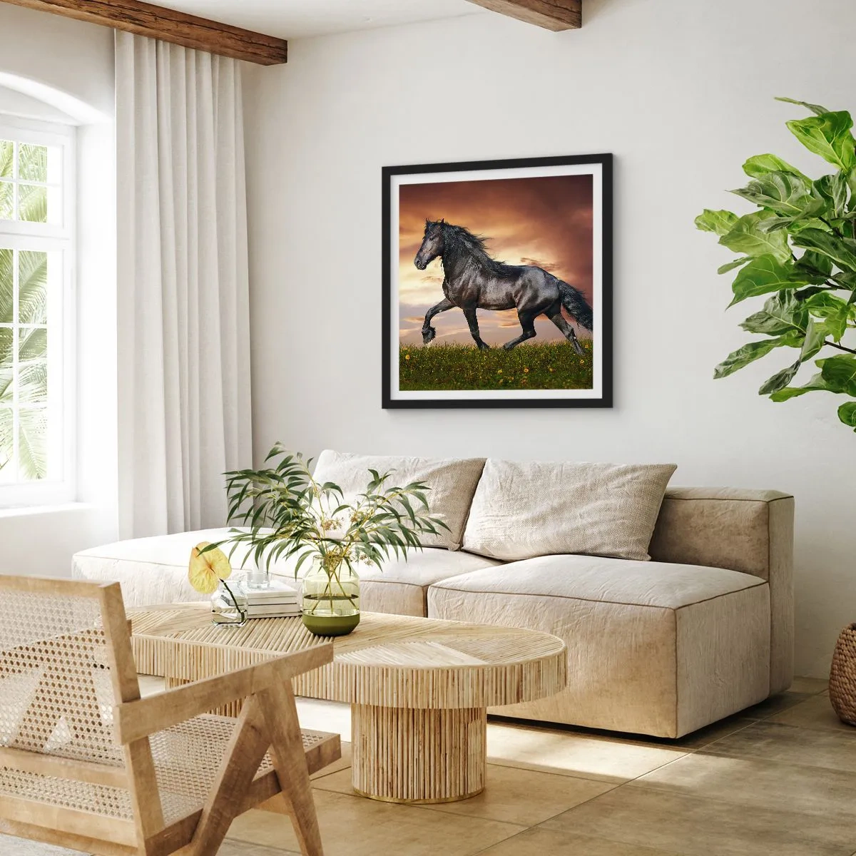 Poster in een zwarte lijst - Zwarte Prins - 50x50 cm