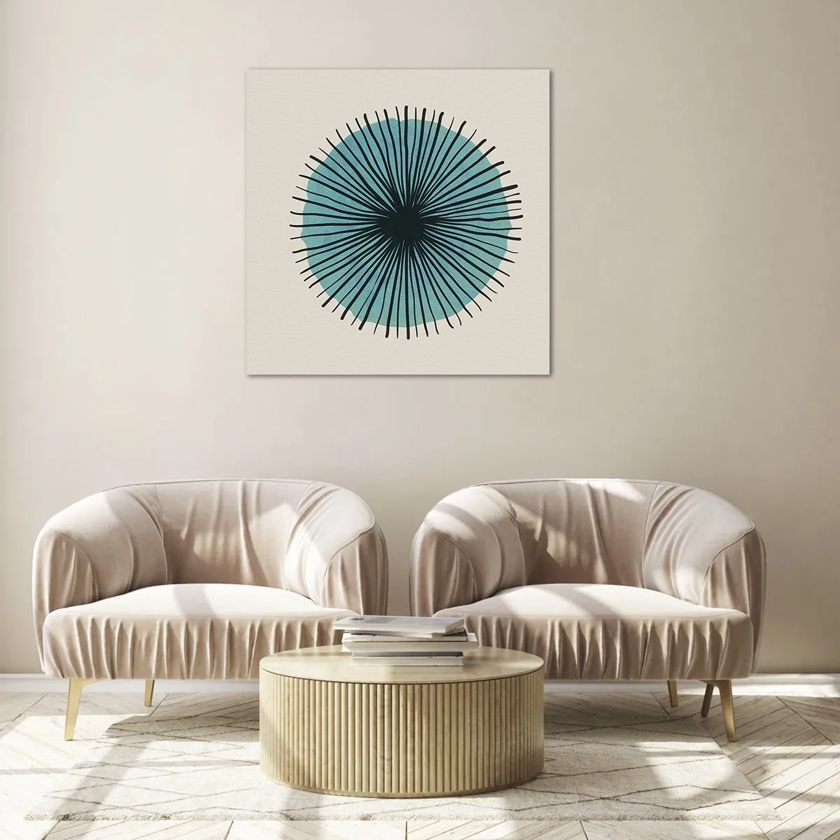 Schilderen op glas - Stralend in het blauw - 50x50 cm