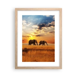 Een poster in een licht eiken lijst - Familie wandeling - 30x40 cm