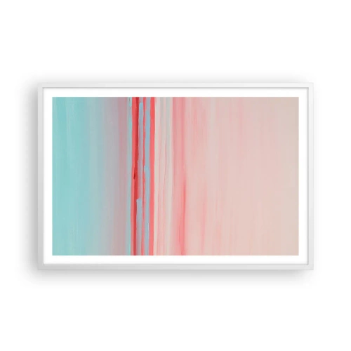 Poster in een witte lijst - Abstractie bij dageraad - 91x61 cm