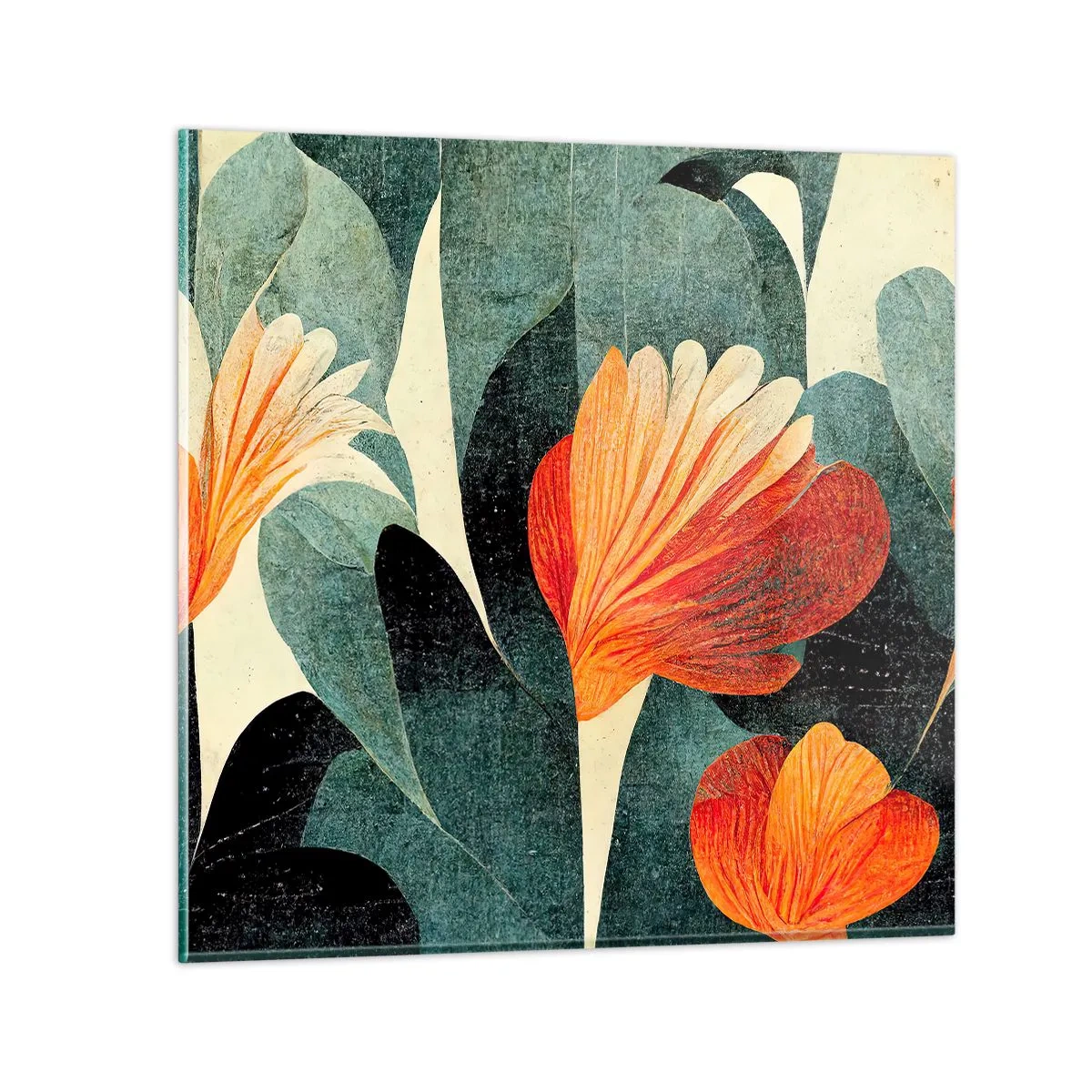 Schilderen op glas - De hitte van de tropen en de koelte van het groen - 40x40 cm