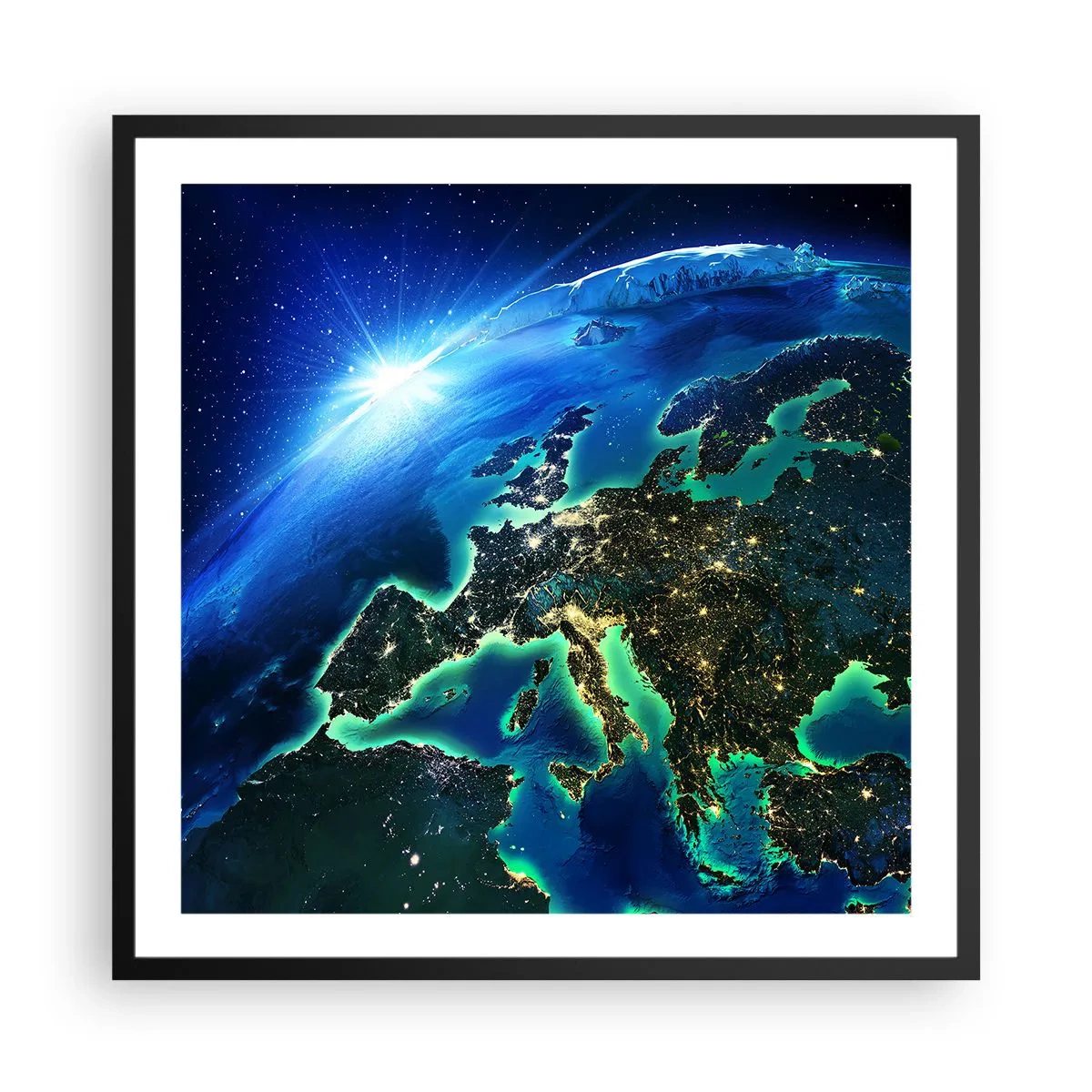Poster in een zwarte lijst - Sprankelend Europa - 60x60 cm