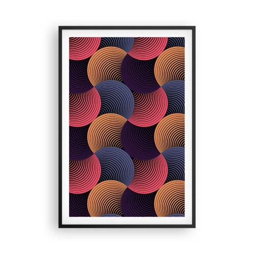 Poster in een zwarte lijst - In een cirkelvormig ritme - 61x91 cm