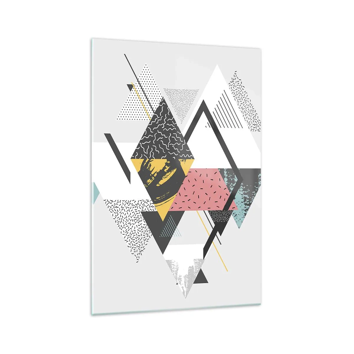 Schilderen op glas - Variatie op driehoek en ruit - 70x100 cm