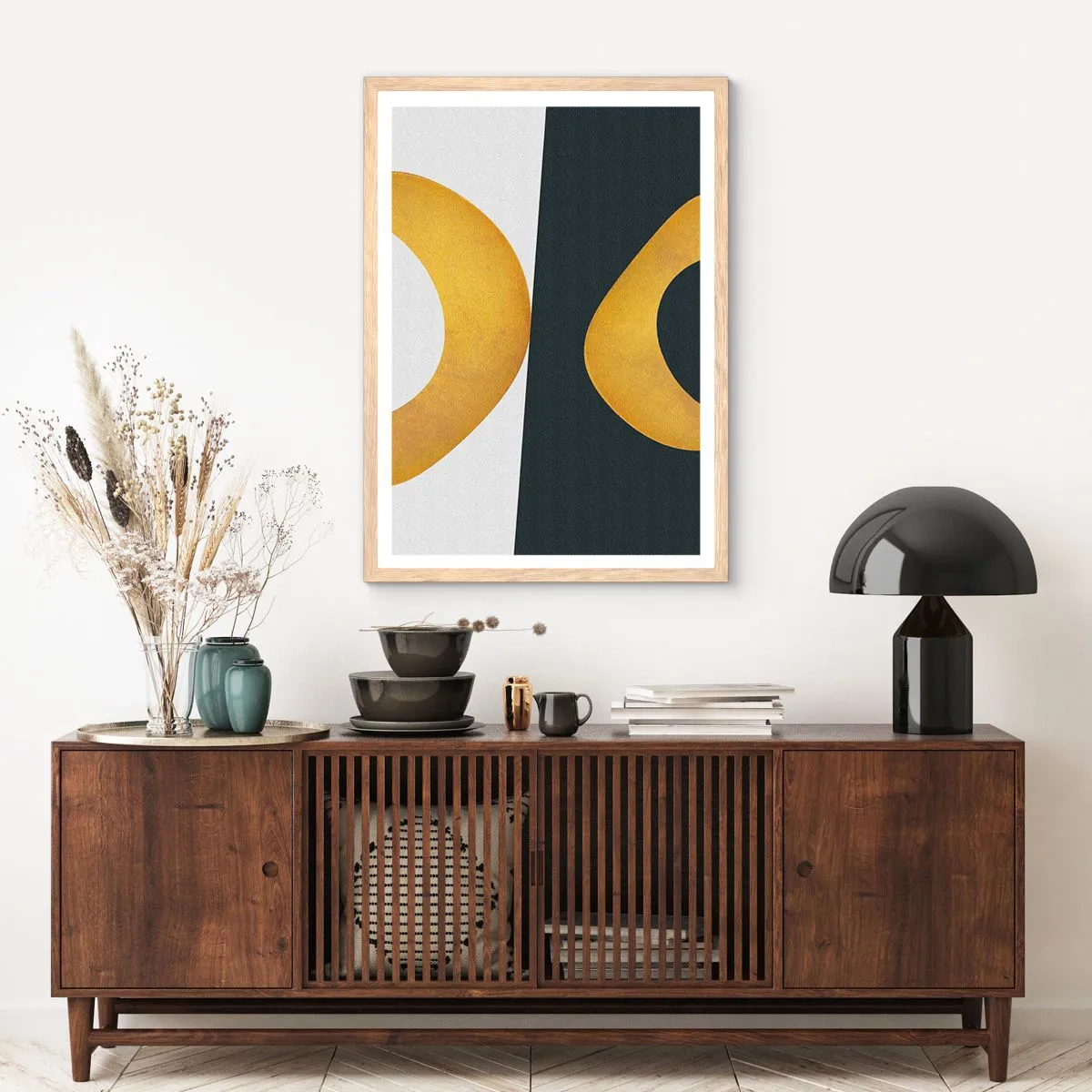 Een poster in een licht eiken lijst - Ten eerste: goud - 30x40 cm