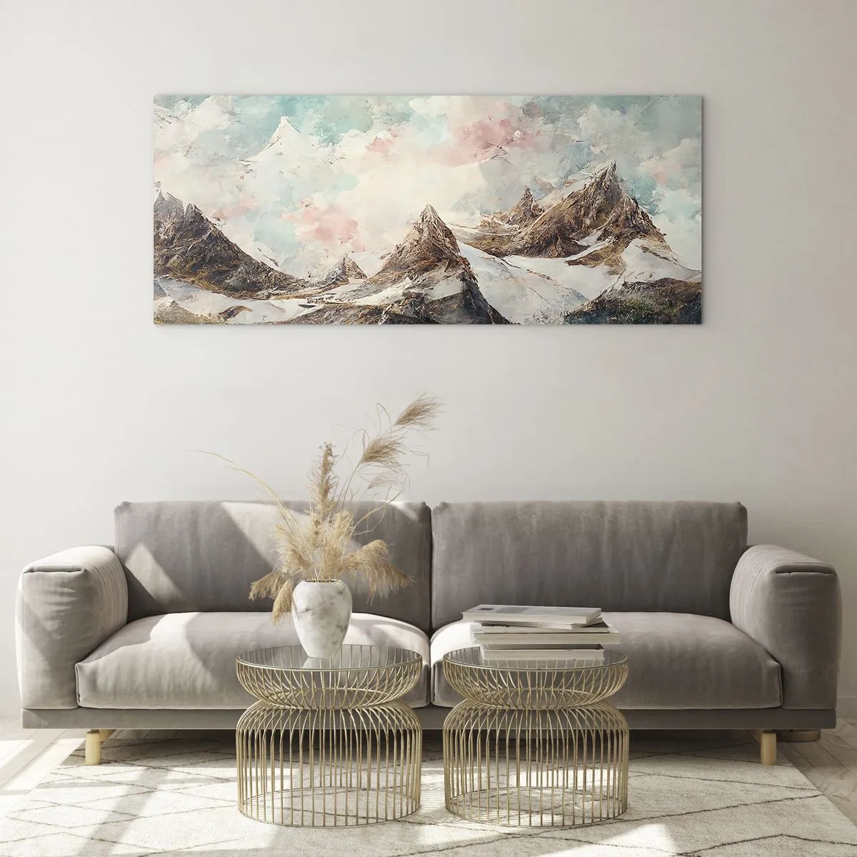 Schilderen op glas - Rotsbladen - 100x40 cm