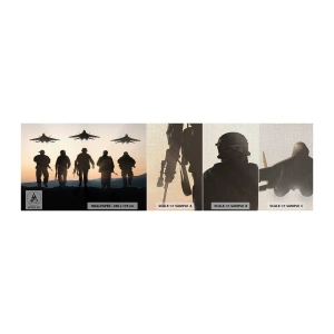 Fotobehang Monster Premium Canvas - Welkom in onze wereld - Leger, Leger, Soldaten - 100x30 cm