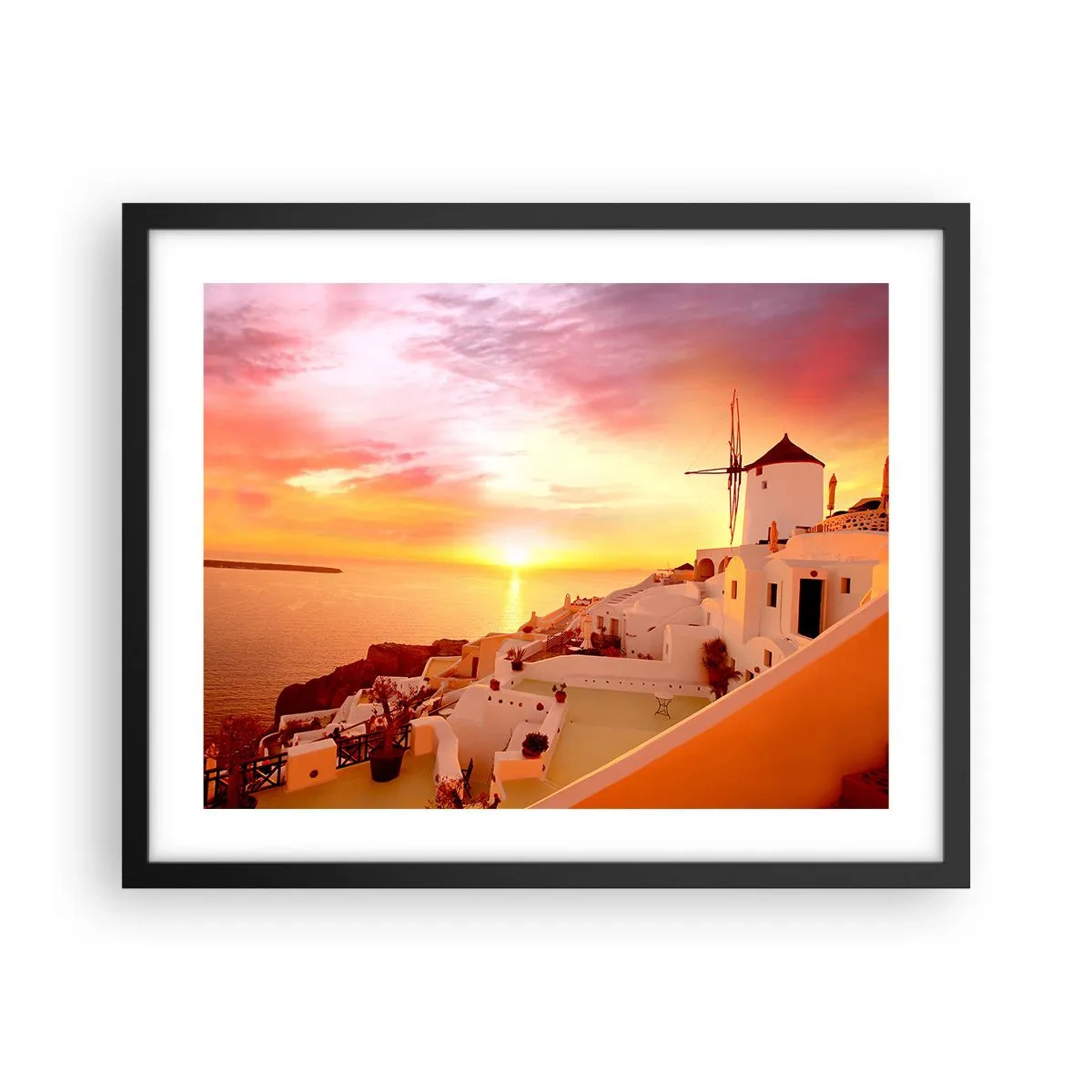Poster in een zwarte lijst - Spreiden in wit en goud - 50x40 cm