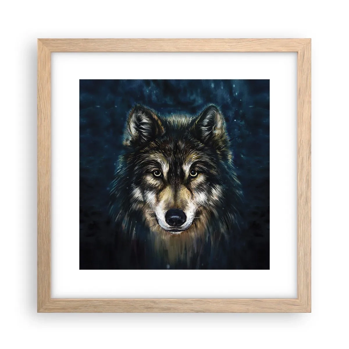 Een poster in een licht eiken lijst - Alfa? en omega - 30x30 cm