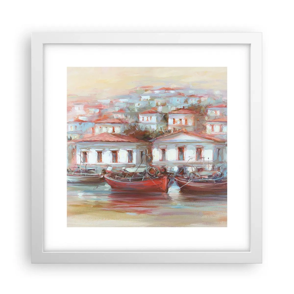 Poster in een witte lijst - Gelukkige stad - 30x30 cm