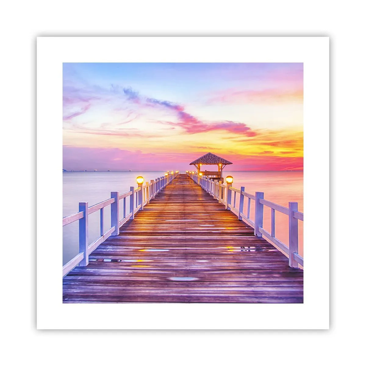 Poster - De lila-gouden stilte van de avond - 40x40 cm