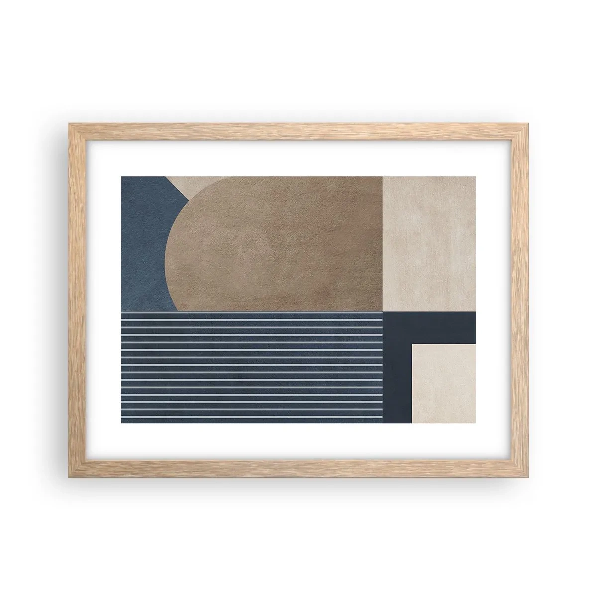 Een poster in een licht eiken lijst - Een compositie van eenvoud en rondheid - 40x30 cm