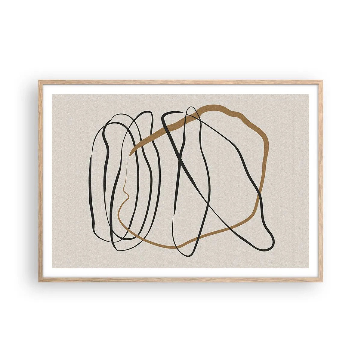 Een poster in een licht eiken lijst - Compositie – loopdans - 100x70 cm