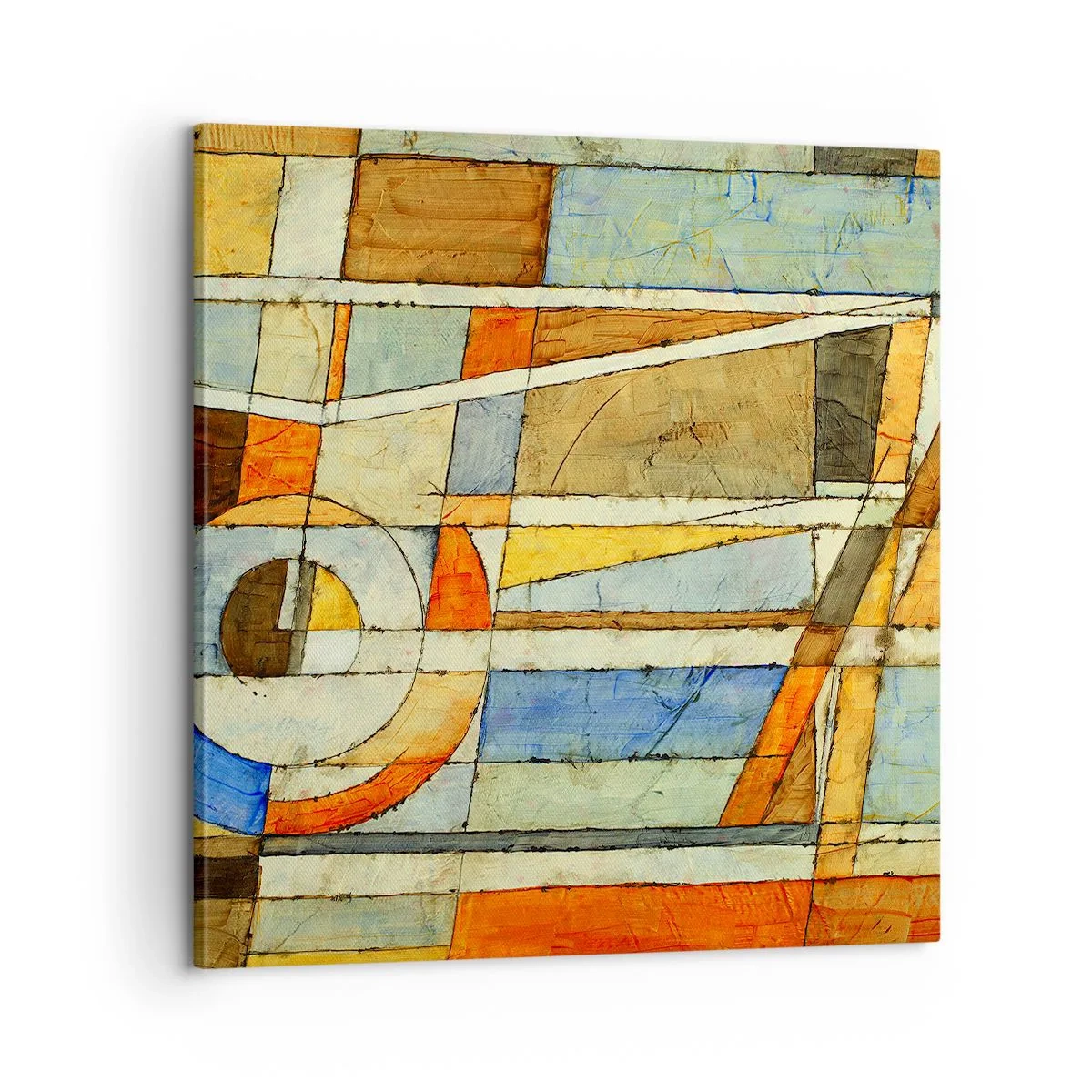 Schilderen op canvas - Kubisme op de bouwplaats - 60x60 cm