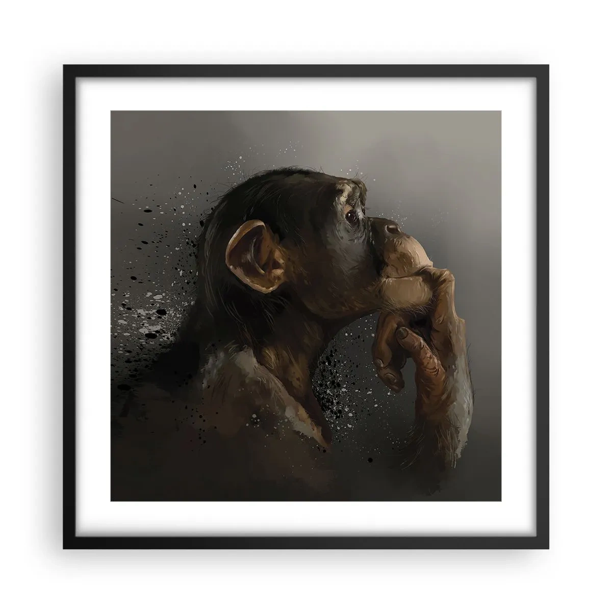 Poster in een zwarte lijst - Zeker een denker - 50x50 cm