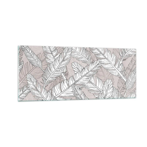 Schilderen op glas - Een verenwerveling - 100x40 cm