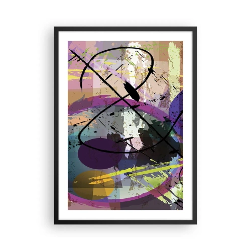 Poster in een zwarte lijst - Abstracte compositie met geometrische vormen - 50x70cm - Je kunt rechtdoor of rondom - Moderne wanddecoratie voor woonkamer en slaapkamer ARTTOR