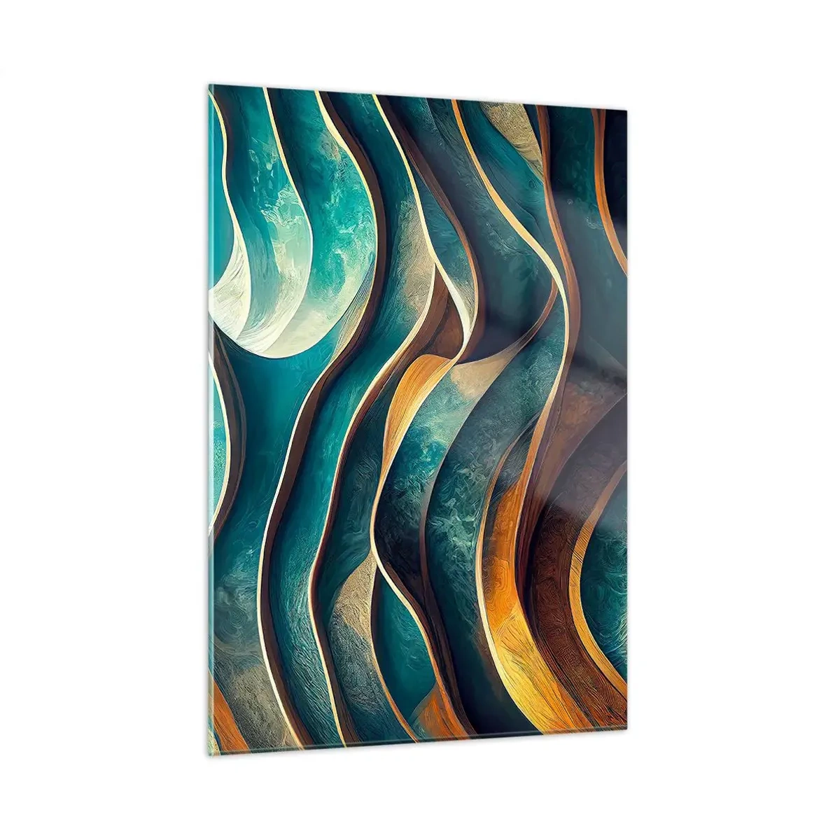 Schilderen op glas - Meanders van blauw - 50x70 cm