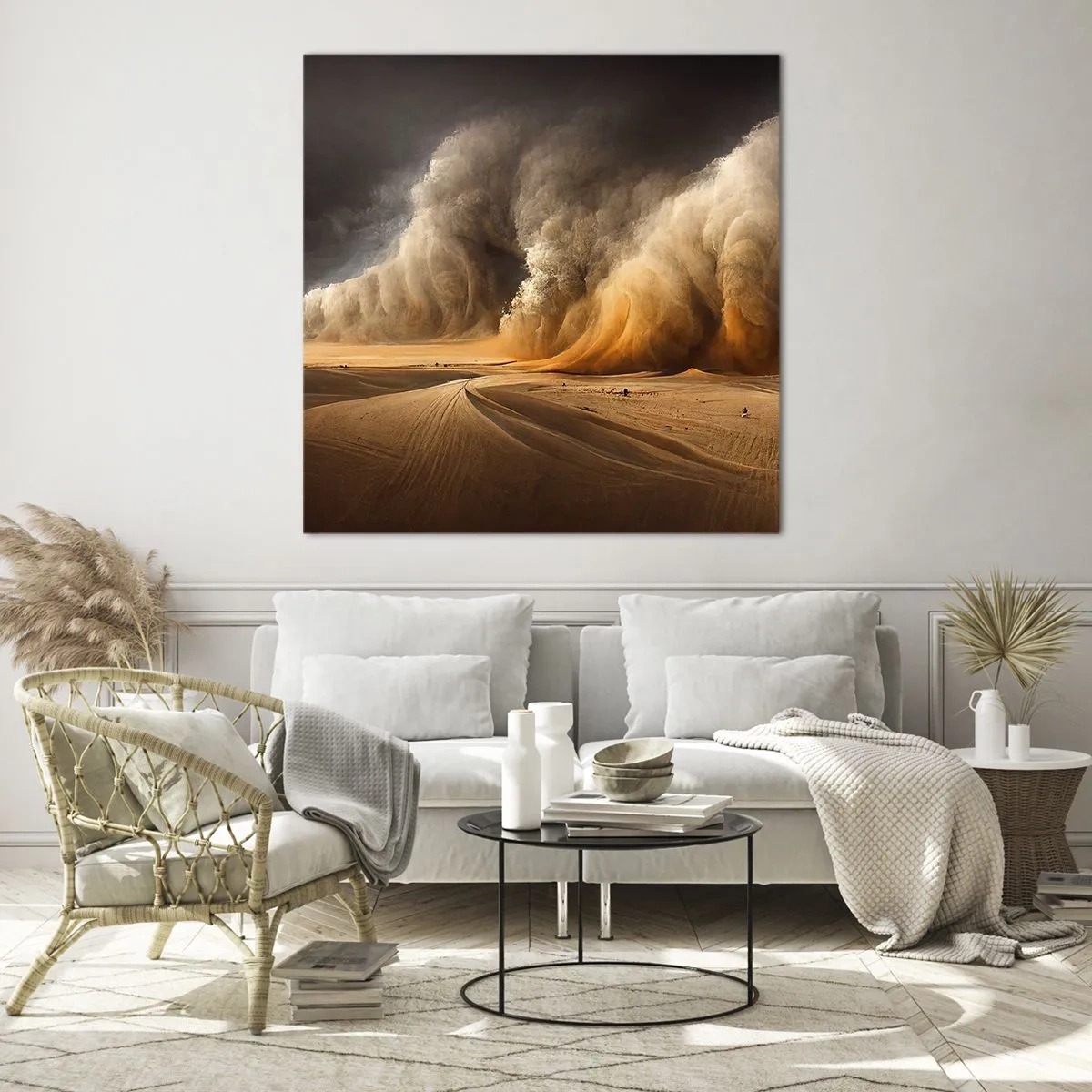 Schilderen op glas - De toorn van de woestijn - 40x40 cm