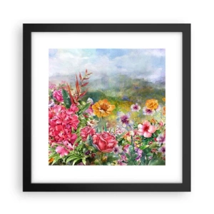 Poster in een zwarte lijst - Een tuin die gek is geworden - 30x30 cm