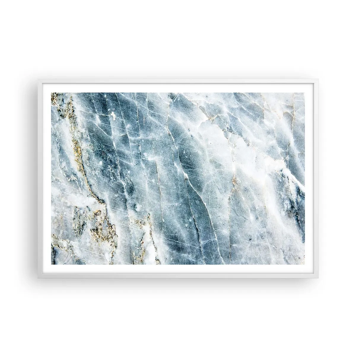 Poster in een witte lijst - Ijs wereld - 100x70 cm