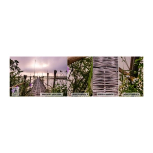 Fotobehang Monster Premium Sand - Rust en stilte van Azië - Landschap, Rivier, Bamboe - 100x30 cm