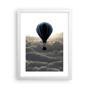 Poster in een witte lijst - Een zwerver boven de wolken - 30x40 cm