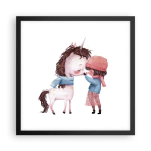 Poster in een zwarte lijst - Een winterverhaal - 40x40 cm