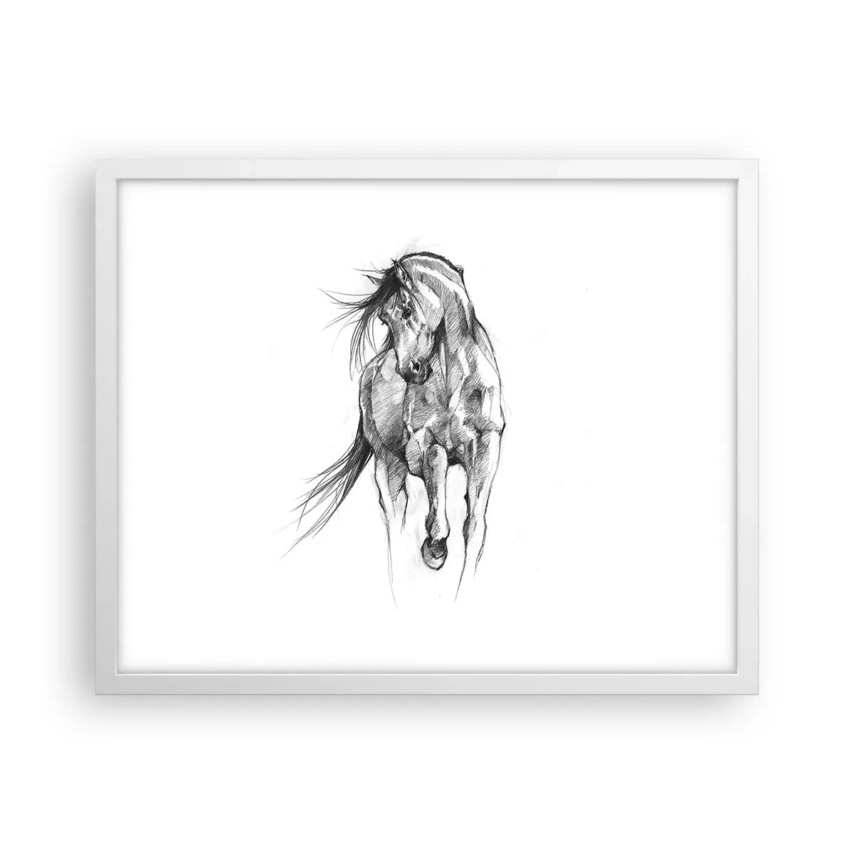 Poster in een witte lijst - In een sierlijke draf - 50x40 cm
