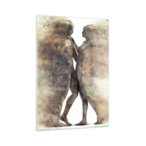 Schilderen op glas - Ze verrezen uit het stof tot liefde - 50x70 cm