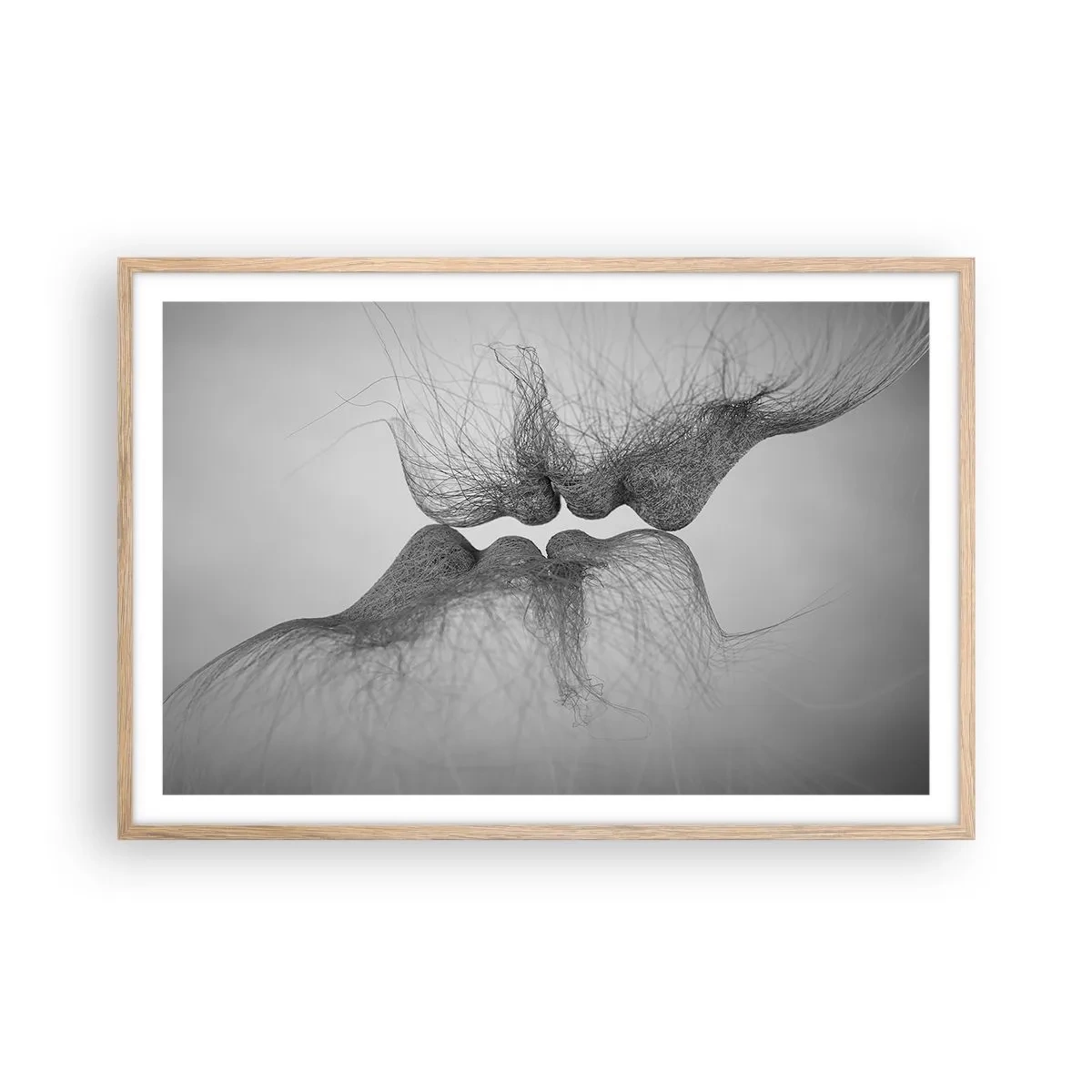 Een poster in een licht eiken lijst - Kus van de wind - 91x61 cm