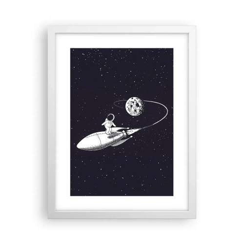 Poster in een witte lijst - Spacesurfer - 30x40 cm