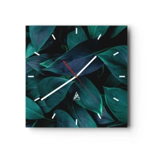 Wandklok - Klok - Groen op zichzelf - 30x30 cm