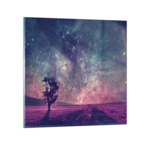 Schilderen op glas - Onder de magische hemel - 50x50 cm