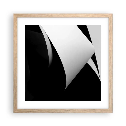 Een poster in een licht eiken lijst - Lichtvlakken uit de diepten van de schaduw - 40x40 cm