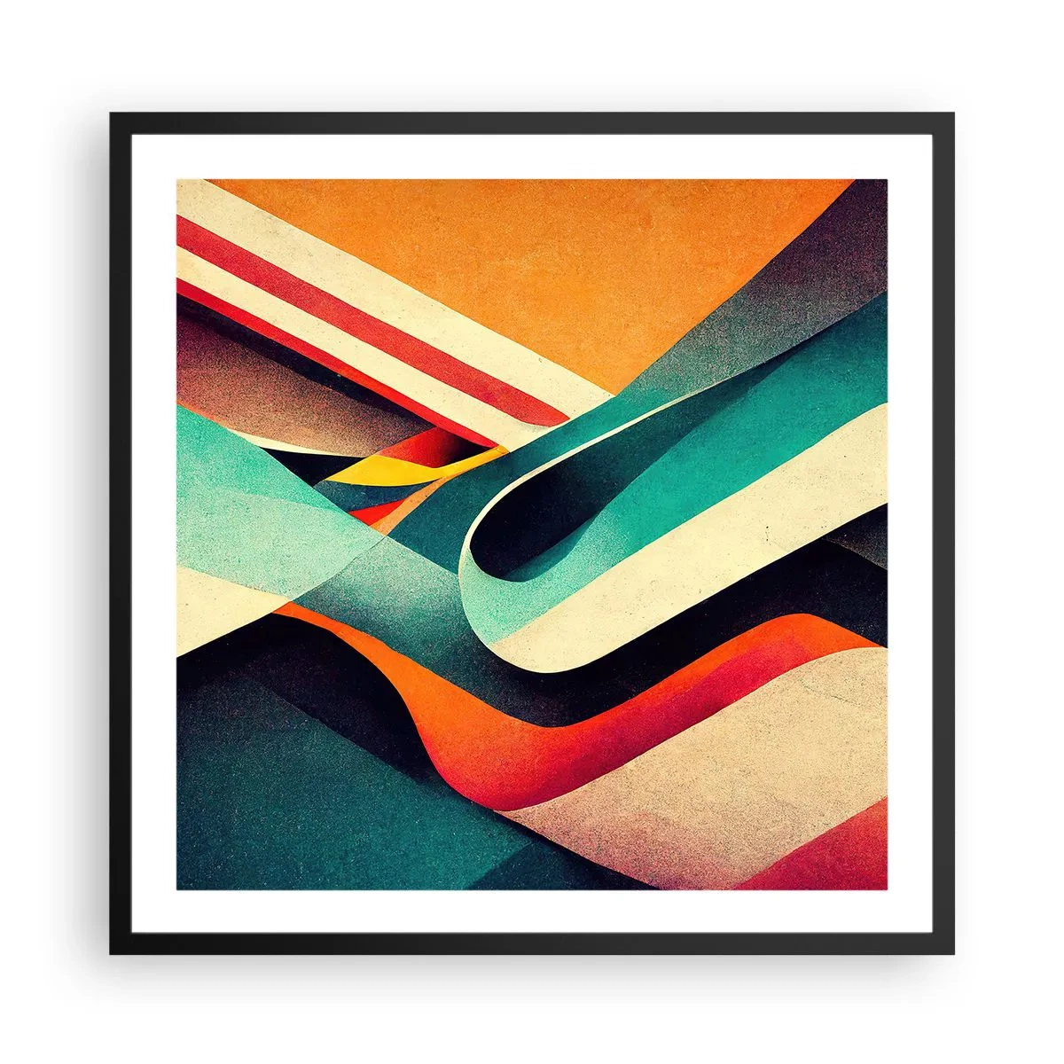 Poster in een zwarte lijst - Intensieve compositie - 60x60 cm